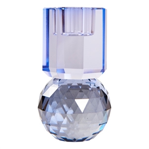 Krystal lysestage blå 11x6cm